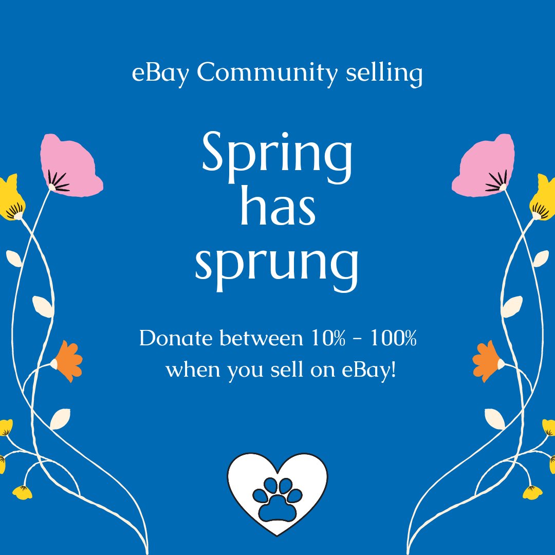 RSPCAMIDDLESEX's tweet image. Spring has sprung 🌻

Turn your unwanted items into a charity donation with eBay!

If you&apos;re having a clear out don&apos;t forget to you can choose to donate 10% - 100% of your final sales price to charity through eBay community selling.

More info: cutt.ly/2xpWmyj