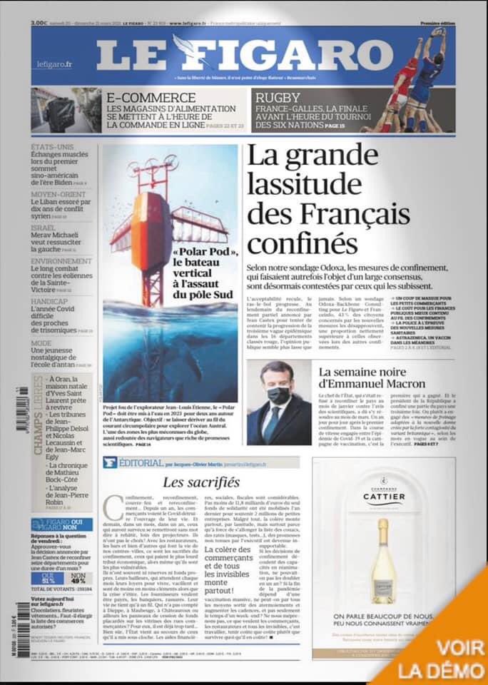 Lectures du we ! Merci <a href="/Le_Figaro/">Le Figaro</a> 
#polarpod #polarpodexpe #jeanlouisetienne #sciences #environnement #oceans #exploration #expedition 

<a href="/jletienne/">Jean-Louis Etienne</a> <a href="/elsa_peny/">PENY ETIENNE Elsa</a> @salvain3 <a href="/carolinevacarie/">Caroline Vacarie</a>