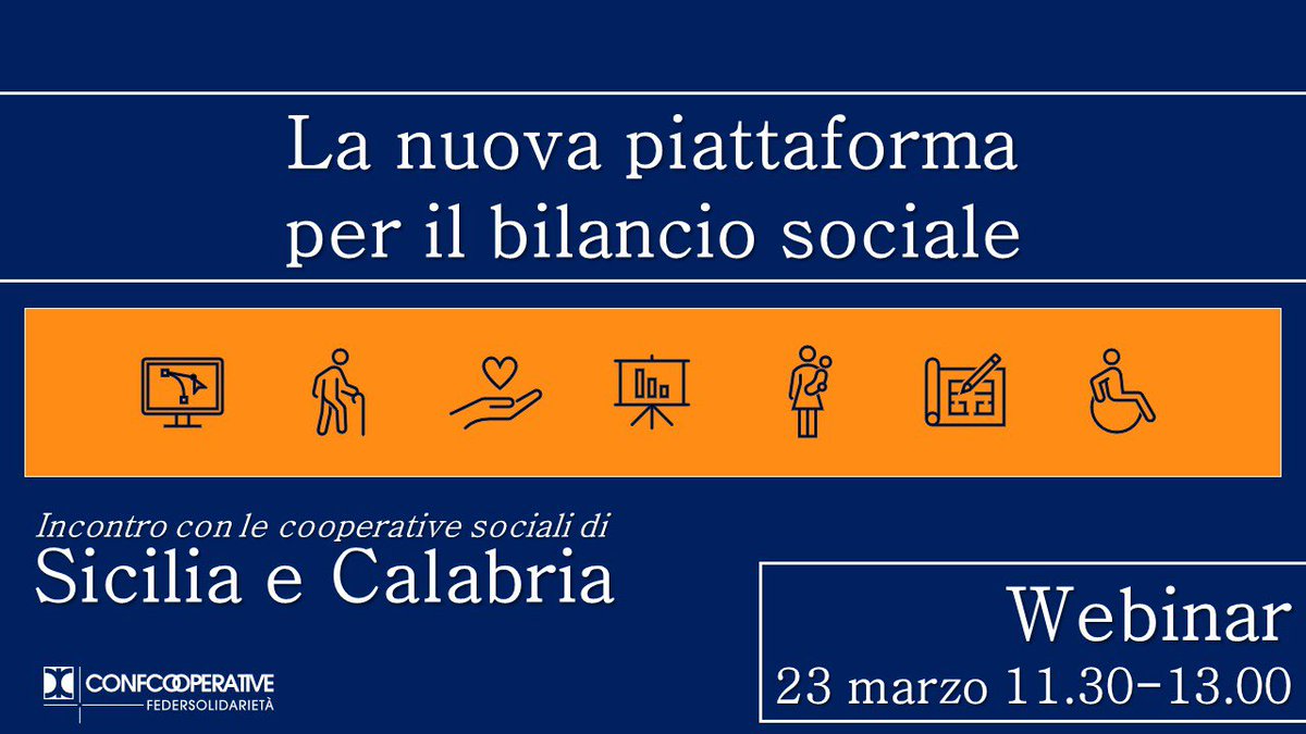 confcooprg's tweet photo. 🔴La nuova piattaforma per il Bilancio Sociale – Il 23 Marzo la presentazione della nuova piattaforma, illustreremo la trasformazione delle sezioni, vedremo insieme il percorso guidato alla compilazione e il collegamento con la valutazione di impatto @FedSolidarieta @gsipalermo https://t.co/JF62p2kZI1
