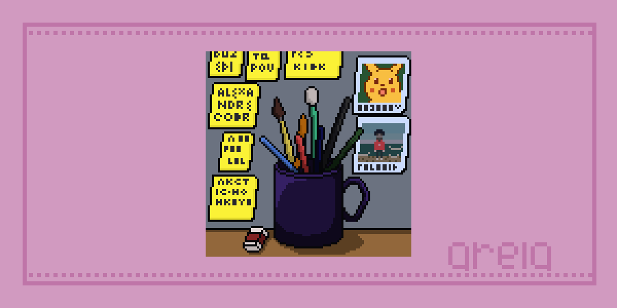 areiafrita's tweet photo. com participação especial de yung lixo e buzerá
#DeskCaddy #pixel_dailies #pixelart #ドット絵 
@Pixel_Dailies https://t.co/MfRd66RxwO