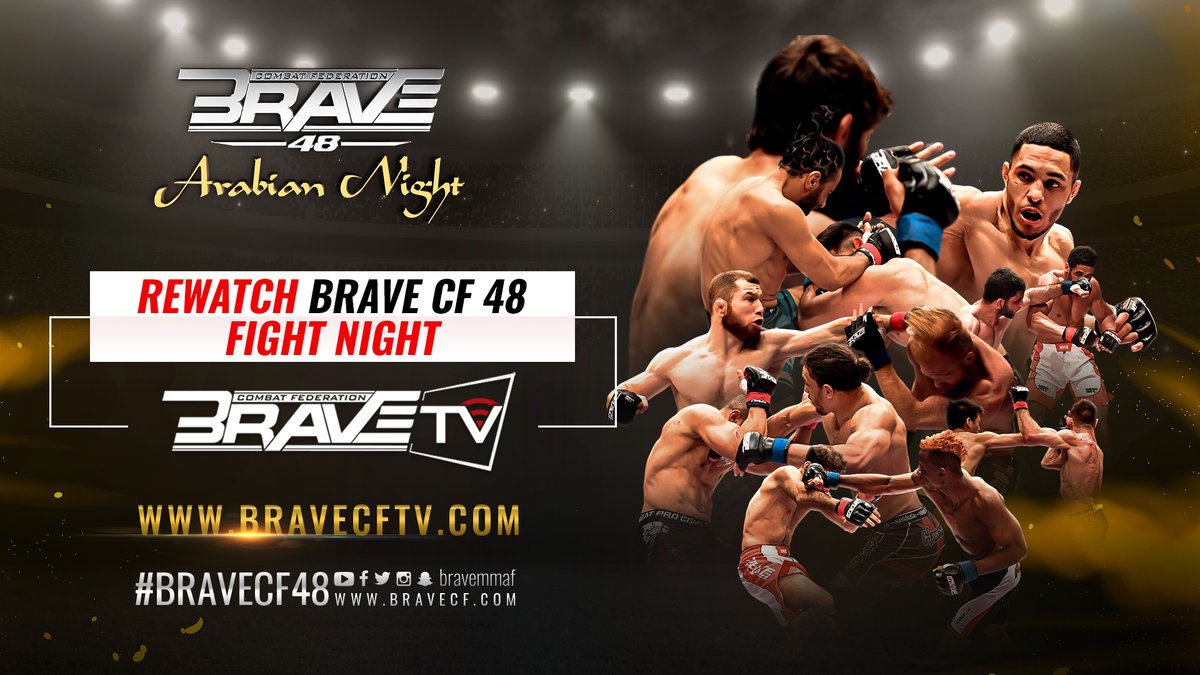 bravemmaf's tweet photo. If you missed the biggest Arab MMA superstars in action at BRAVE CF 48 fight night or want to re-watch your favorite moments from #BRAVECF48 #ArabianNight #KombatKingdom fight night FREE just log onto https://t.co/OpCDyk9cxj 💥📺🍿

#BRAVECF48🇧🇭 #ArabiaNNight https://t.co/AV1vGyJ6Ip