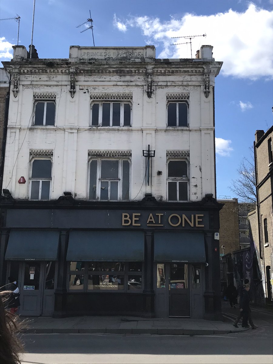Be At One, Camden Town. Originally called Princess Beatrice. Pub name still visible. #lockdown #pubsmatter