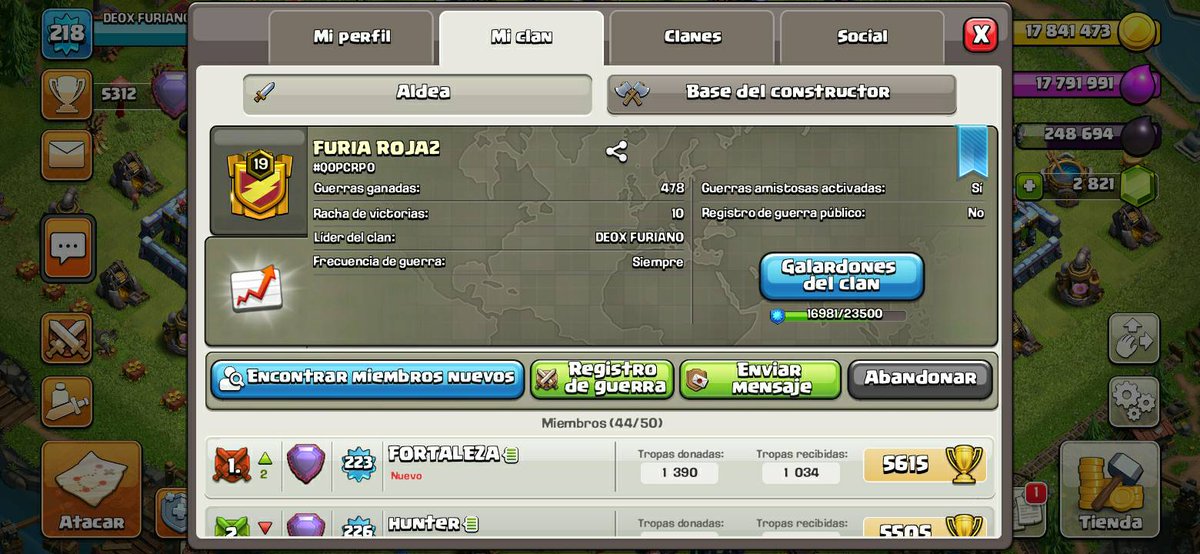 FuriaRojaNet's tweet photo. Con esta guerra justitia. El 2 consigue una racha de 10 victorias en war 💪 https://t.co/joN2tS2f27