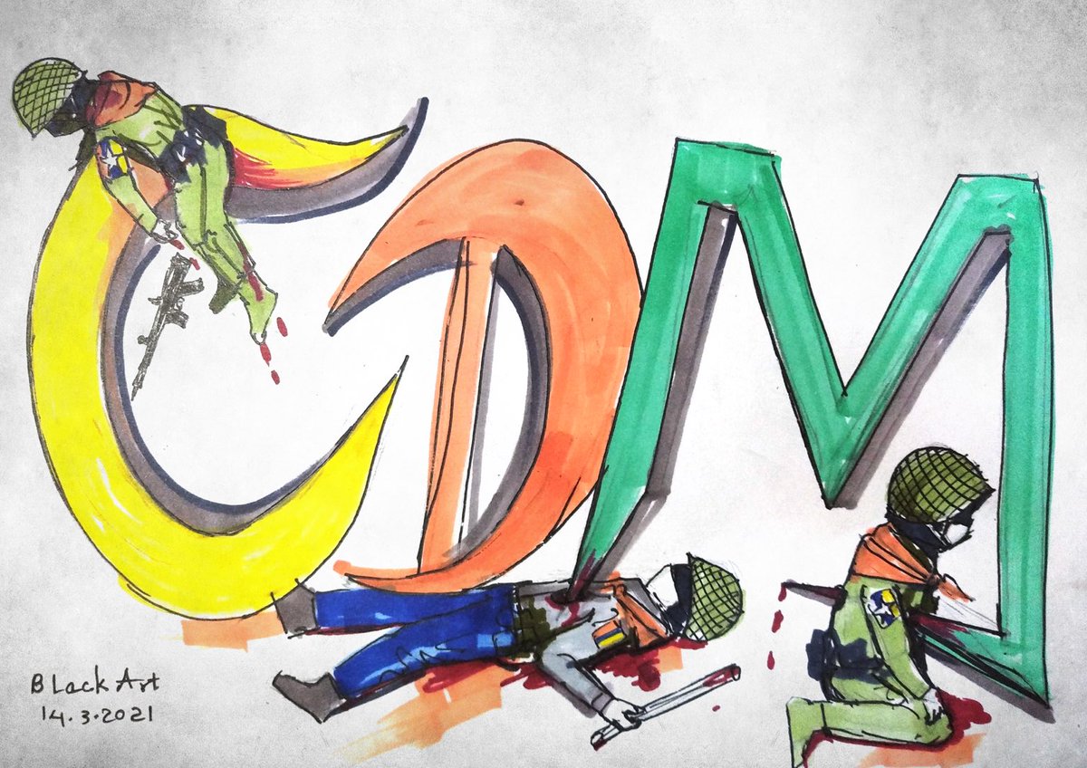 BlackARTart's tweet photo. Support CDM
#SaveMyanmar #WhatsHappeninglnMyanmar 
#FightForfederalDemocracy 
#SupportCDM
#CDMhero https://t.co/b4cPH0cUuv