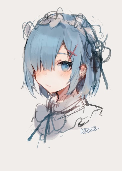 「rem (re:zero) blue hair」Fan Art(Latest)