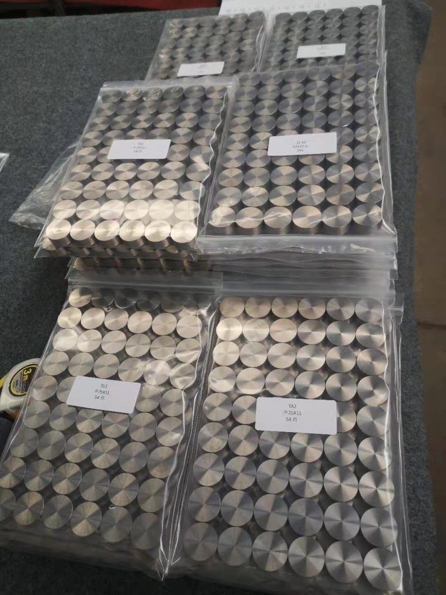 Alex_Titnaium's tweet photo. Dental Titanium disc in stock❗️❗️❗️
Grades: CP-Ti,6Al-4V
Sizes: 3.74" - 3.858" Diameter (95mm/98mm) ,0.393"-0.984"Thick
Standard&amp;Specification:ASTM F67, ASTM F136, ISO5832-2/3
No minimum quantity for material in stock.
#medicaltitanium #dentaltitanium #titaniumalloy #titaniumdisc https://t.co/IvGkzgGtdz