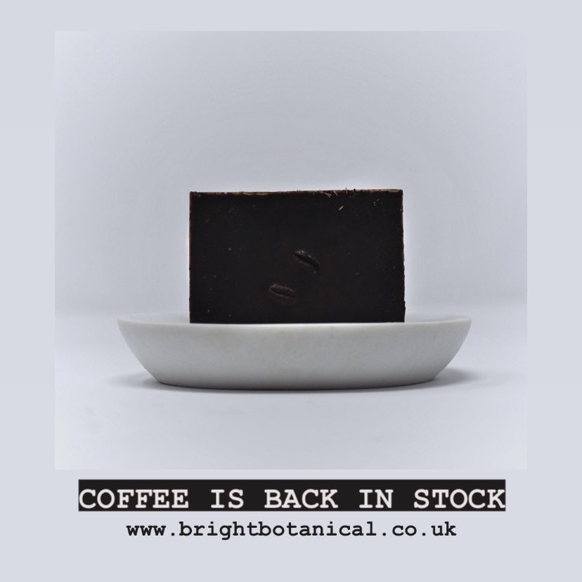 COFFEE IS BACK IN STOCK! #brightbotanical #coffeebeanscrub #soapmaking #spasoap #vegansoap #veganfriendly #ecofriendly