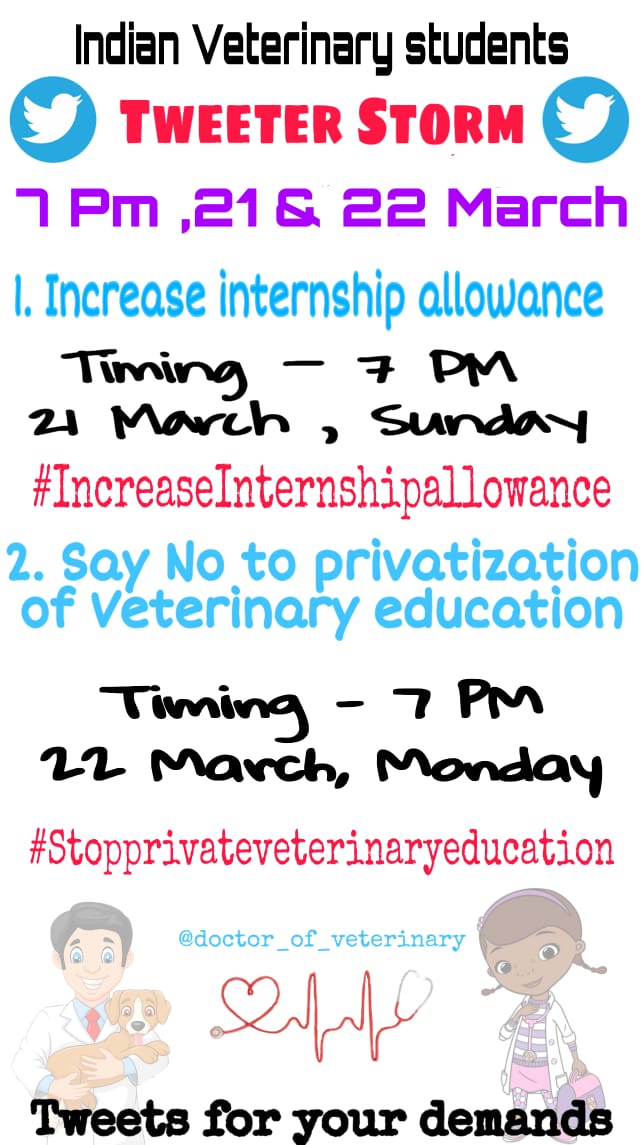 Rj13Dr's tweet photo. Vets work value is decreasing
@icarindia should fix the standard for Veterinary intern across the country,it should be equal to the central institutes for mbbs.Veterinary medicine is not below the human Medicine
#MSVE2016 #newvci2016 https://t.co/gHLnXhgPMC