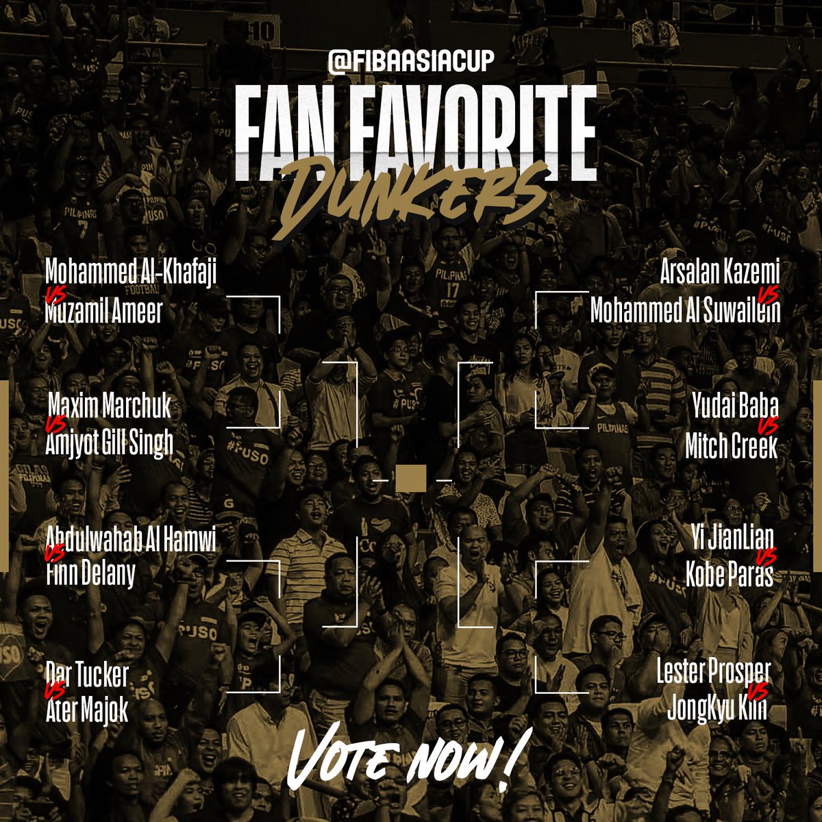 Fiba Asia Cup Vote Vote Vote 1 Al Khafaji Vs Muzamil 2 Marchuk Vs Gill 3 Al Hamwi Vs Delany 4 Tucker Vs Majok 5 Kazemi Vs Al Suwailem 6