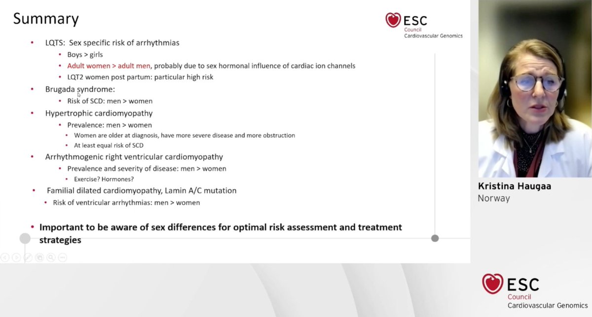 Sex differences in inherited cardiac conditions. Improving patient's risk stratification. 
<a href="/escardio/">European Society of Cardiology</a> @escgenomics #escgenomics #cardiogenetics