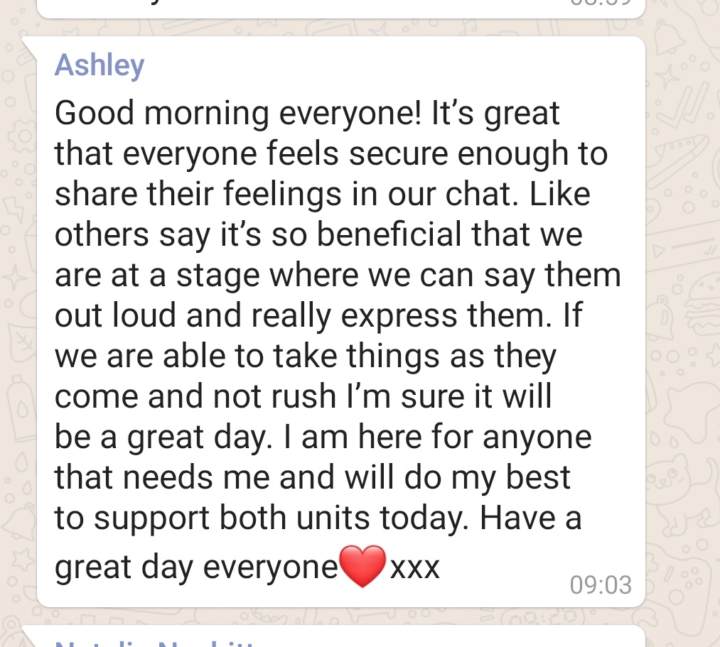 lullabynursery's tweet image. An example of relational leadership👇
Creating space &amp;amp; safety 4 everyone to share how they feel #nameittotameit so important just now.

&quot;I am here...&quot; @Ashleyo13 #attachmentledpractice 

@LaurenB1138 @xcciara23 @natnesbitt @TIGERSEYAcad @suzannezeedyk @aharkinace @SusanMcGhee123