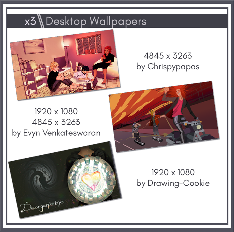 Disorganizine's tweet photo. ❦ Designed by @chrispypapas, @evynvenpha & @ccookietasticc there are 3 Desktop BGs in our Dusk and Superior Bundles, with an emphasis on our sweet seasalt trio!
➡️https://t.co/IEnwxk4H7g
#org13 #orgxiii #organizationxiii #kingdomhearts #organization13 https://t.co/4hBrXKk1EX