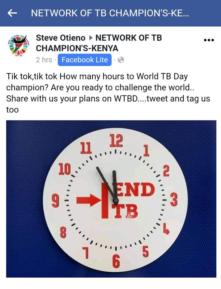 erickokioma's tweet photo. @pamojatbgroup @KELINKenya @TBChampions_ke @NTLDKenya @Stephenshikoli1 @RM_wandia @CHSKenya @MalarJames @StopTB @MalecheAllan @Amref_Kenya @VivianFaith9 @tessa_njoroge @TBChampions_ke @MandelaTb @pamojatbgroup @woteyouth @TbHivActivist @TBProof @realTBpeople @StopTBKe @StopTB @KELINKenya @PEPFAR @GlobalFund #TBchampsKsm #itsTimetoEndTB #RiseUpNowForTB #StepUPForTB #TBrights are #Humanrights too #Justice2Health #itsTimetotakeaction https://t.co/qAxKg0Qsl8