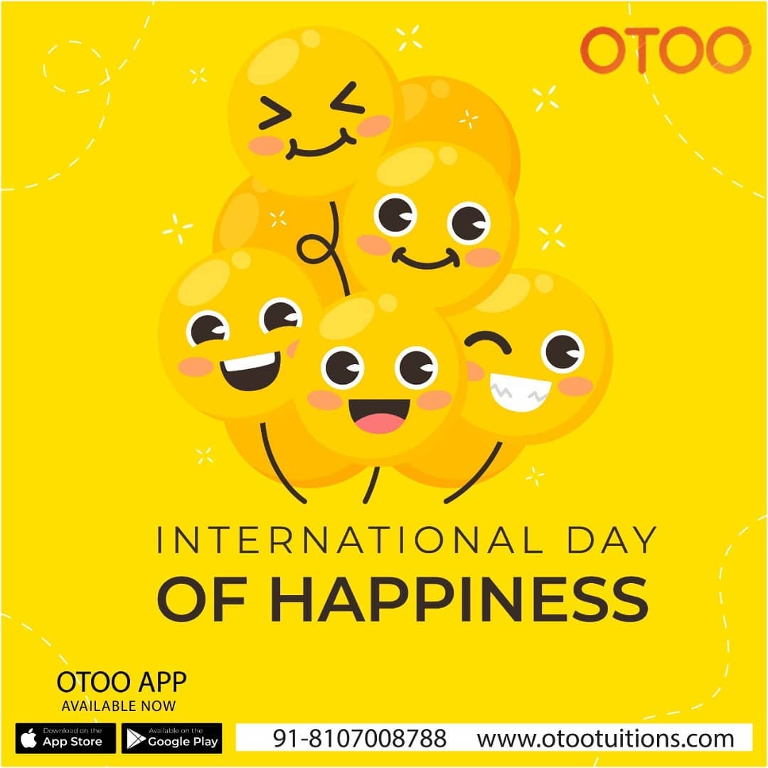 OTOOtuitions's tweet photo. Celebrate and share a smile today and every day😍
Lead with happiness in your hearts. Today is International Day of Happiness. We wish you all good health and lots of smiles😀

#smilesallround #happiness #internationaldayofhappiness #shareasmile #laughter #studenthelp  #hometutor https://t.co/367JY3CjG5