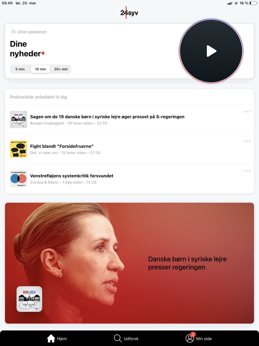 Advarsel reklame: Den nye opgradering af ⁦24syv⁩ app’en er høj klasse UX og indhold. Nyheder og aktuelle podcast. Jeg er stolt af det lille hold bag ⁦<a href="/24syv/">24syv</a>⁩