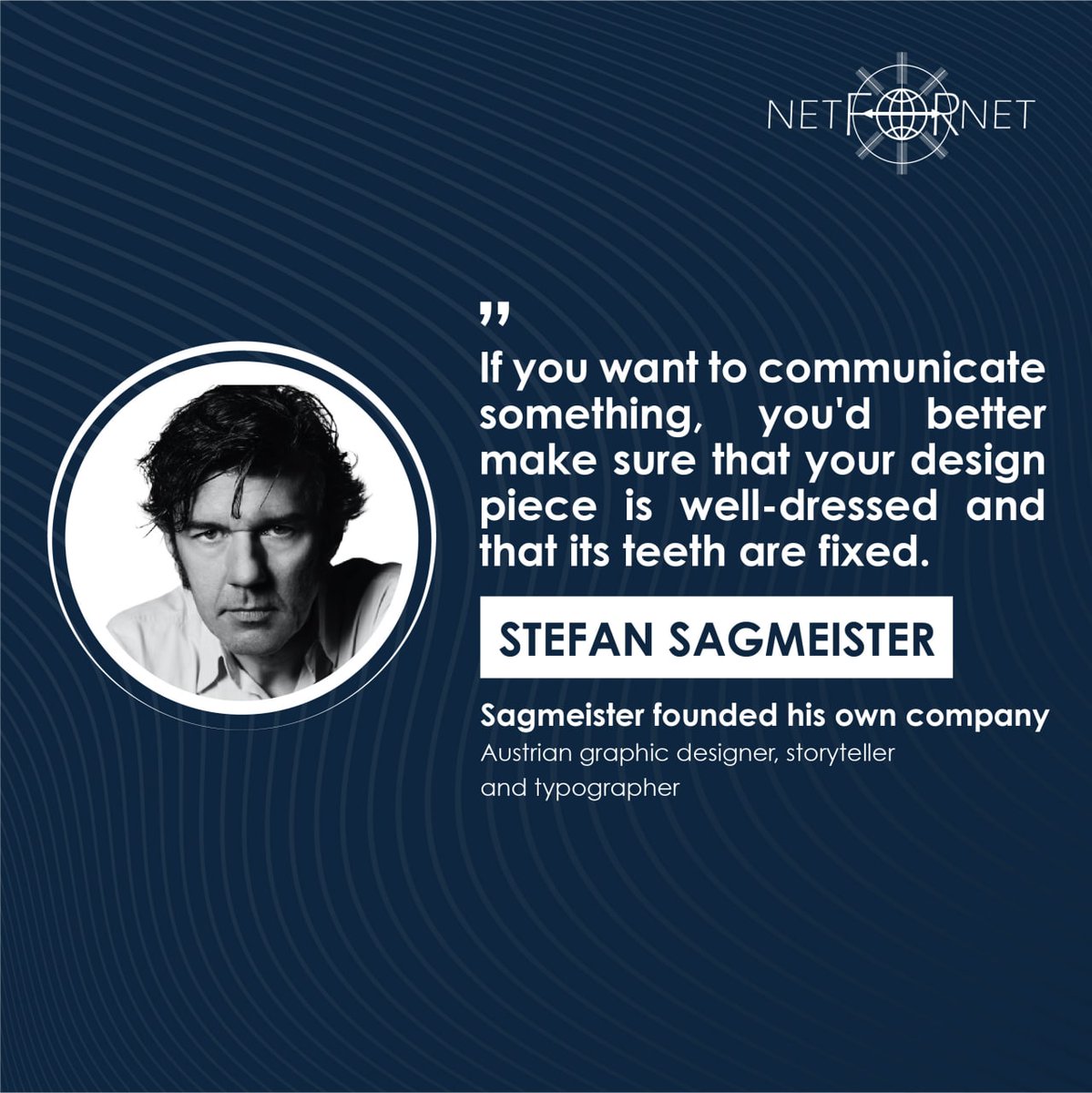 NetForNet1's tweet image. 🔹Do you agree with the Austrian graphic designer Stefan Sagmaster ... 🤔😏 
🔹Share opinions in the comments 👇🏻 
#designers #design #designerswords #netfornet #interestingwithnetfornet #NetForNet #quotesbynetfornet #quote #stefanagmeister