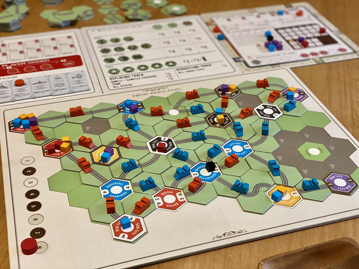 Ats 蒸気の時代 ニューイングランドマップ 2人専用 競りなし 1ターン3回輸送で資金ジャブジャブ 最後は につき 1vp 意味ある それ と思ってたら馬鹿にできないvpになった成金マップ あと短い時間で蒸気楽しめるの良いね