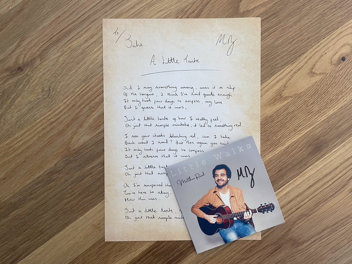 aJakeWard's tweet image. I got my copy of @ReadMatty’s new EP this week with handwritten lyrics. It’s a cracker. 

matthewreadmusic.co.uk