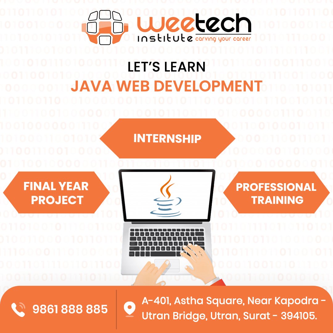 WeeTechInstitut's tweet photo. Benefit's of Pursuing Java Classes from WeeTech Institute
- Practical Skills Training
- Delivered By Industry Professionals
- Industry Recognized
- Established Over 5 Years
https://t.co/kY8WQFNICA
#javatraining #javacourses #javaclasses #institutetraining #java #surat #javacourse https://t.co/FdHkpxREtm