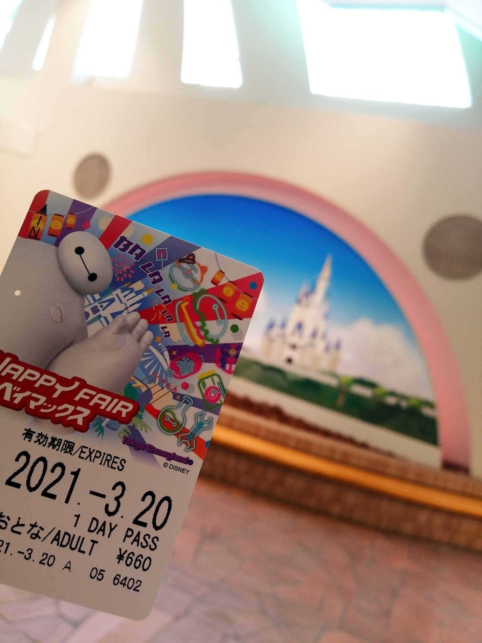 Tokyodisneyfr 今日はディズニーパークに行けませんでした だから ディズニー リゾートラインに乗ってたくさん写真を撮りました ベイマックスのチケットを購入しました 可愛いすぎる バラララ ベイマックス ディズニー ディズニーランド