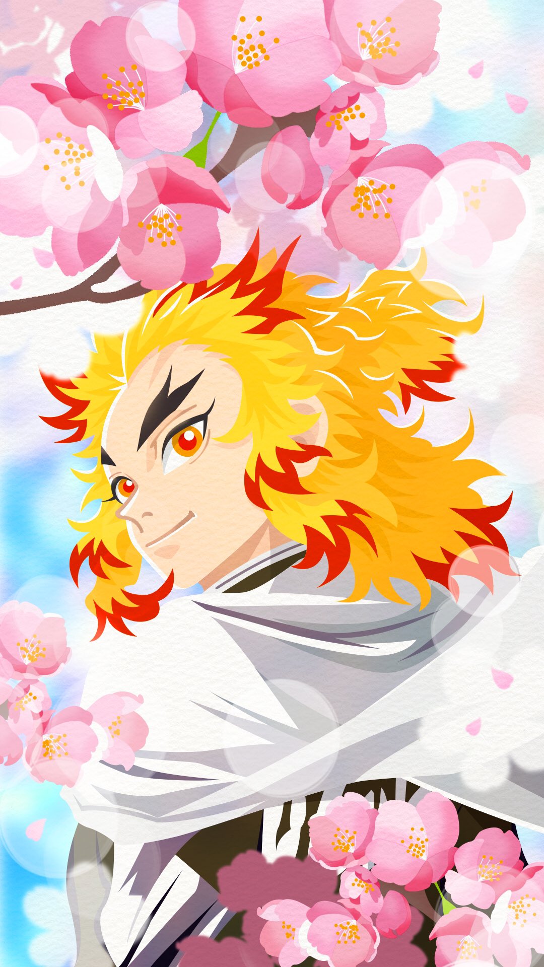 なぎ 仕事多忙のため低浮上 煉獄さんにありがとうを伝えたい 素敵なタグですね 煉獄さんの生き様が好きです 最後に見せてくれた笑顔が 切なくも印象的でした 桜が似合うと思ったので 壁紙作りました 煉獄杏寿郎 煉獄杏寿郎イラスト 鬼滅の刃