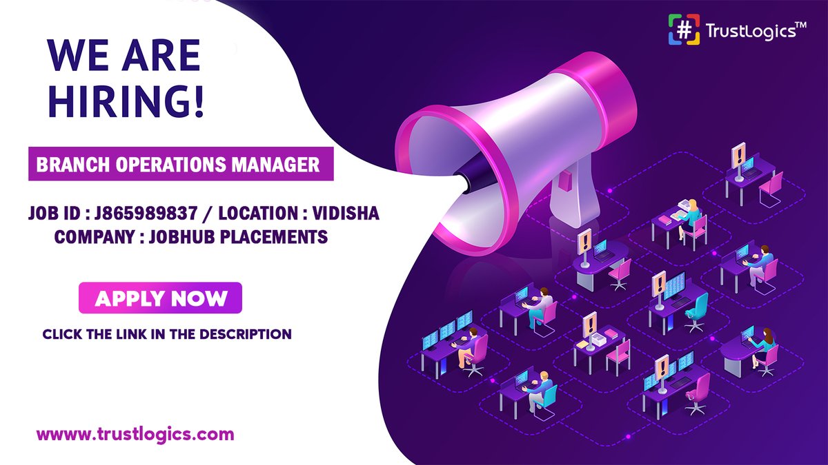 TrustLogicsUS's tweet photo. JOBHUB PLACEMENTS is hiring for brand operations manager in Vidisha. To apply, click on the link below and register yourself👇
https://t.co/N4YjLjaGAb
#wearehiring #jobs #financialjobs #mustapply #career #opportunity #jobs #vidisha #jobseekers #register #india #trustlogics https://t.co/yKUoEfxhhD