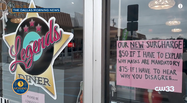 thehill's tweet photo. Texas restaurant owner creates $50 surcharge for customers asked to wear a mask https://t.co/Ee6sGkR55X https://t.co/8Gh1BrbOKU