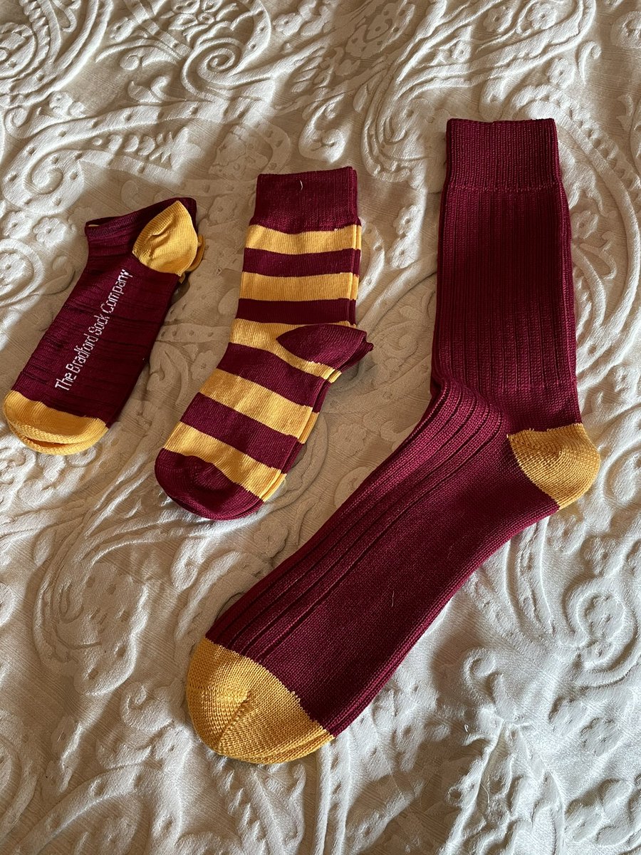 Saturday sock drop from The Bradford Sock Company - something for all the family! #claretandamber #bcafc