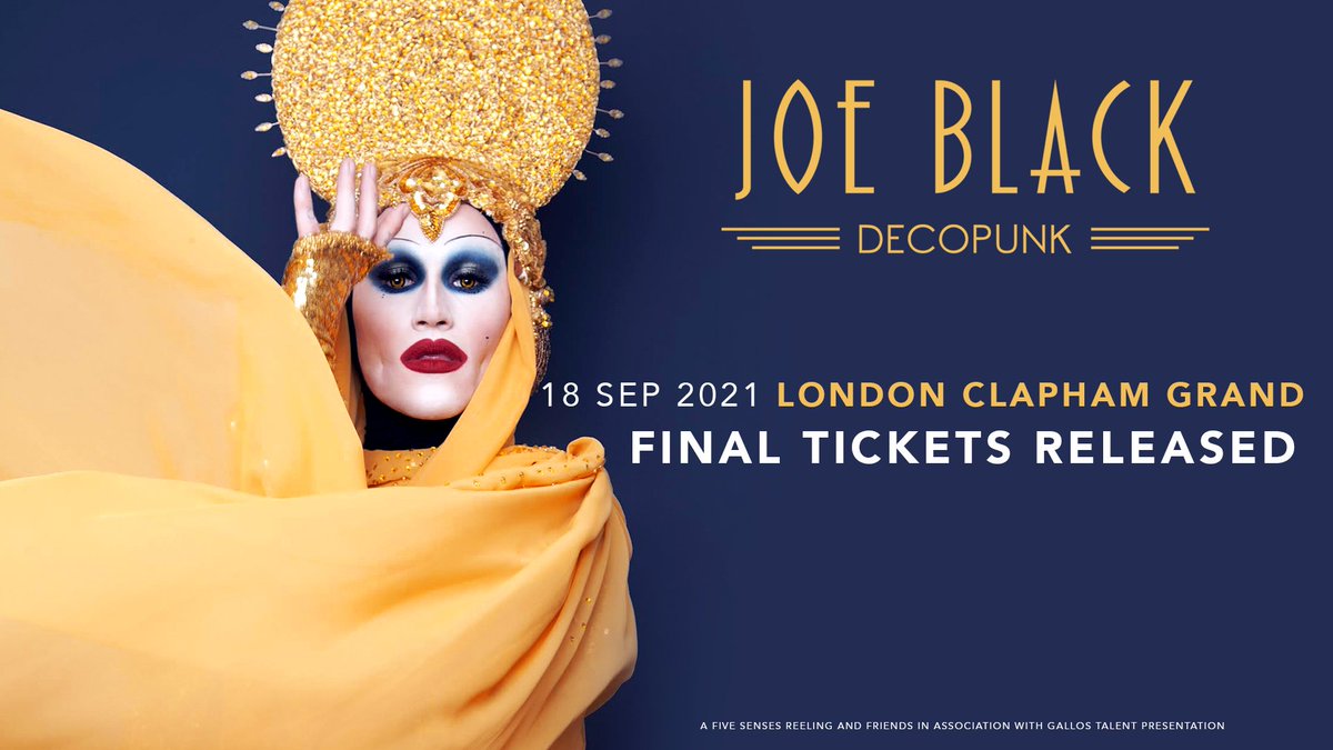 Final 10 Meet and Greet tickets for @misterjoeblack's full LIVE show DECOPUNK at @TheGrandClapham! 

Get yours now: bit.ly/30XizuE 

#dragraceuk #ukdrag #dragworld #dragworlduk