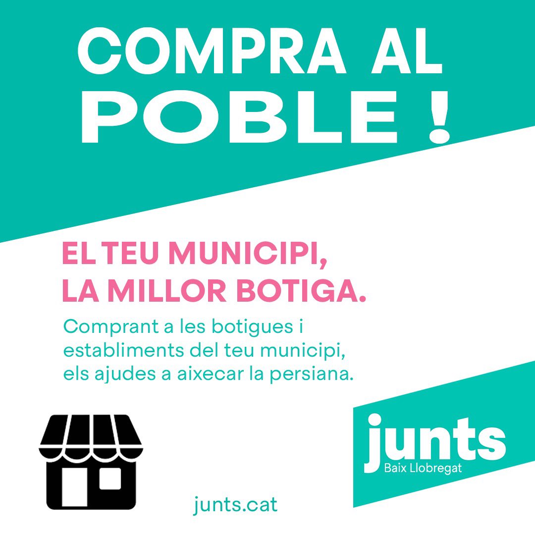 JuntsSantFeliu's tweet photo. 🛍 Compra a #SantFeliu! És la millor manera d’ajudar al comerç local, el motor de la nostra ciutat! #JuntsFemComerçLocal #compraalpoble 
#BaixLlobregat 
#SantFeliudeLlobregat 
#Juntsxcat 
#JuntsBaixLlobregat https://t.co/gqJwKLkZtR