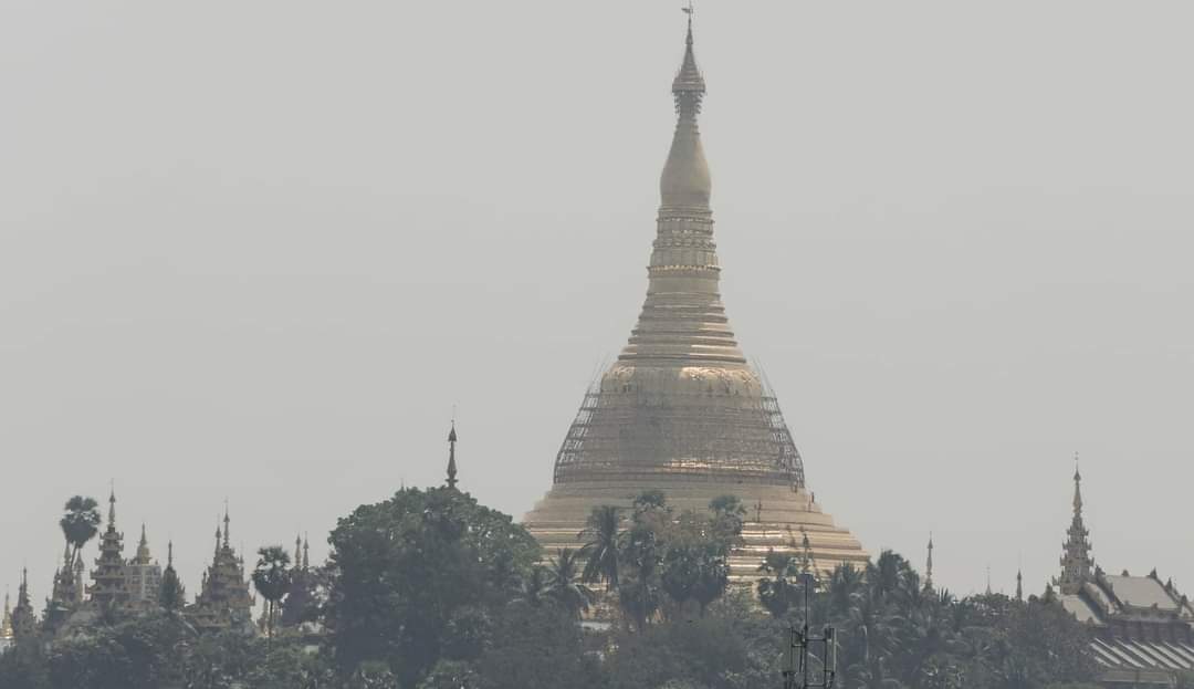 The Army Forces are trying to peel off the golden surface of the pagoda for their money .
#WhatsHappeningInMyanmar