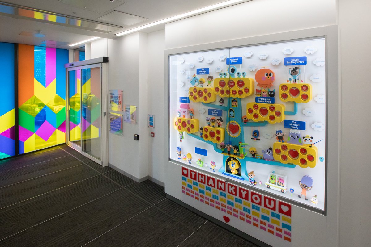 Artplus_team's tweet photo. Have you spotted the new artwork in our Main Entrance? Created by @wearetado, it's a huge 'thank you' to all the donors who made the New Wing at @SheffChildrens happen! It will act as a lasting legacy, but also provide space for more of our generous supporters in future ❤️ https://t.co/QOc5yW7SDb