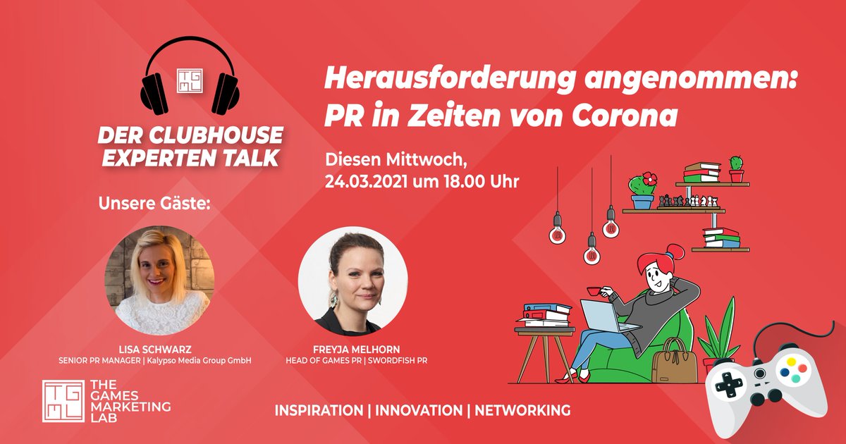 TGML_LAB's tweet photo. Der #TGML #Experten-#Talk geht in die nächste Runde:
Wir sprechen mit den #PR Profis Freyja Melhorn (@swordfishPR) und @Lisa___Schwarz (@kalypsomedia) über die aktuellen #Herausforderungen und wagen einen Blick in die Kristallkugel.
#Inspiration #Innovation #Networking https://t.co/l8ZyxhIJXs