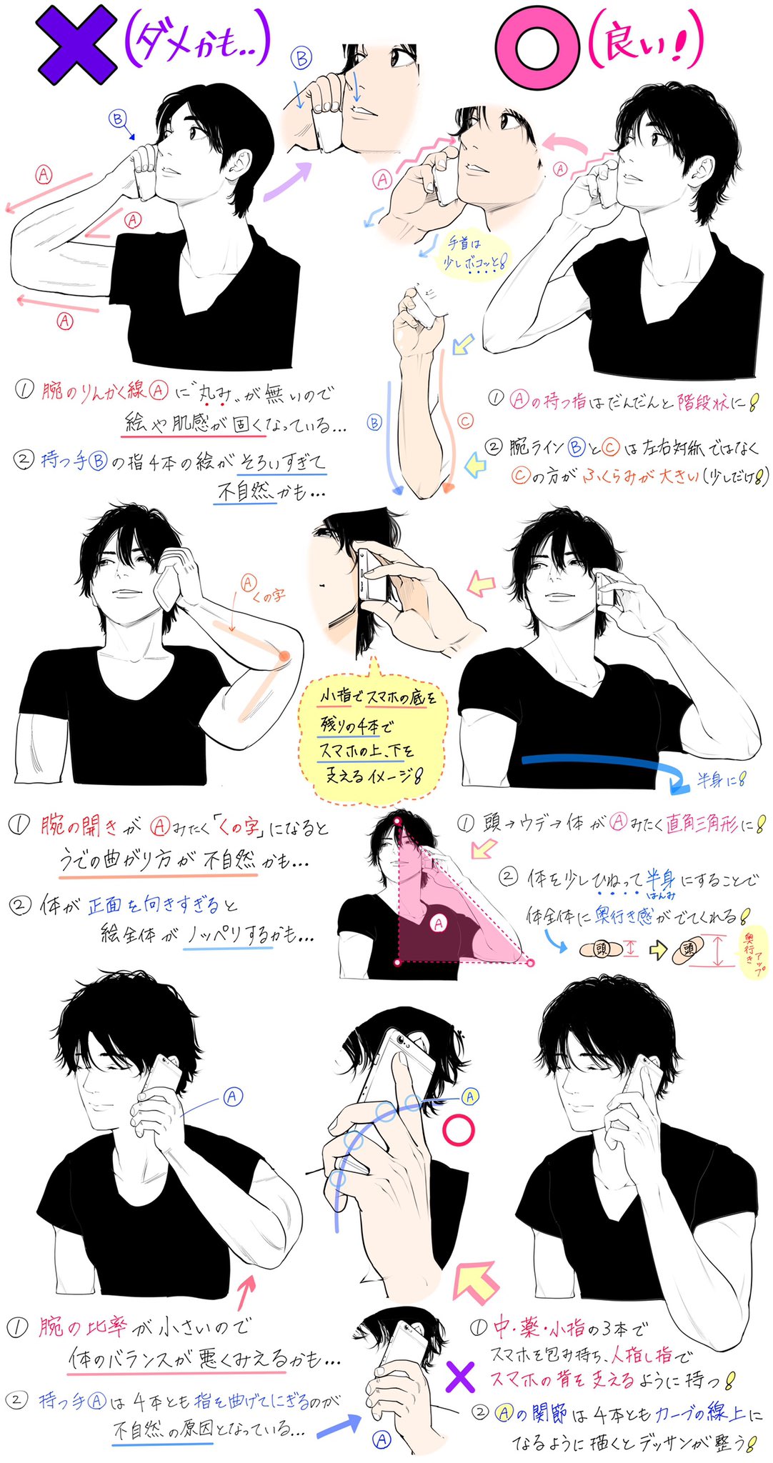 吉村拓也 イラスト講座 電話で話すポーズの描き方 スマホを持つ体のデッサンが上達する ダメかも と 良いかも 吉村拓也 イラスト講座 電話で話すポーズの描き方 スマホを持つ体のデッサンが上達する ダメかも と 良いかも