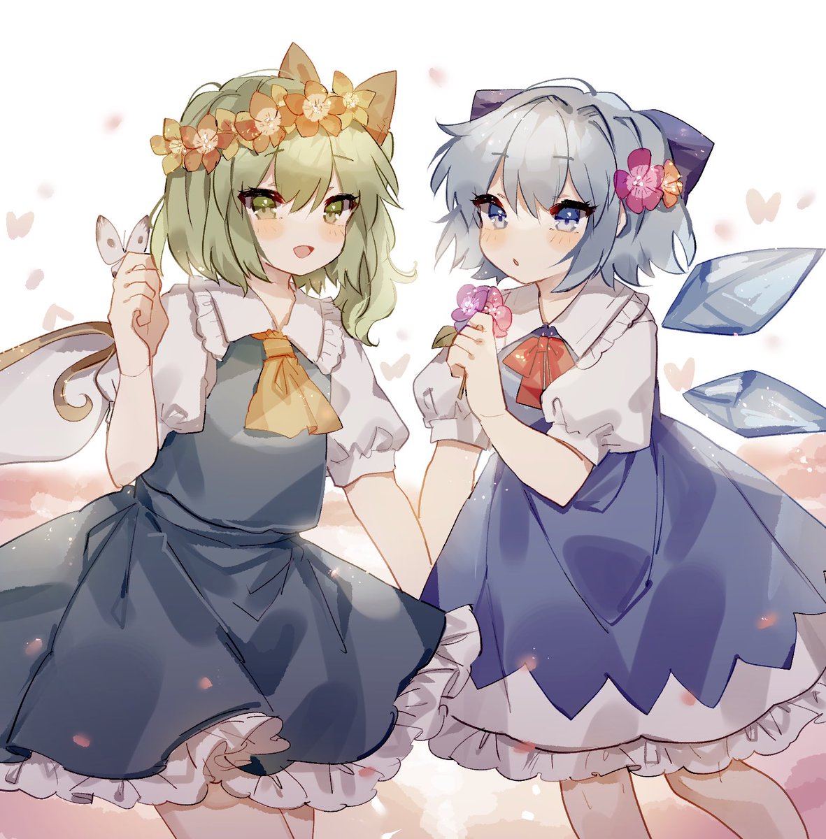 チルノ(東方Project) ,大妖精 「?✨ 」|そらに@春例え46aのイラスト