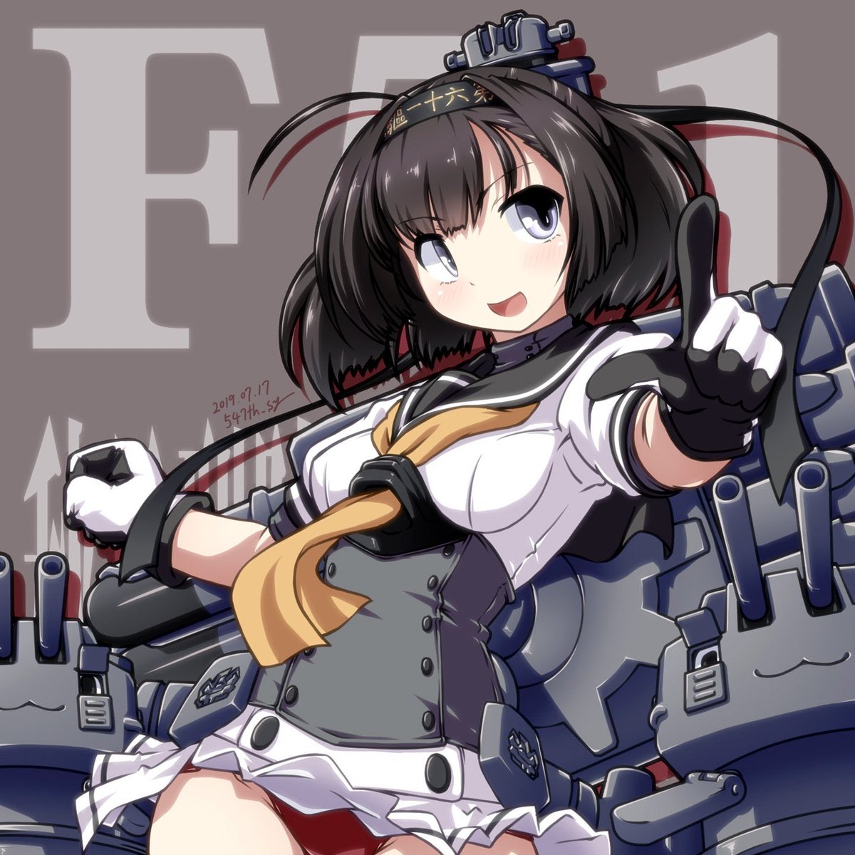 秋月(艦これ) 「過去絵の再掲で秋月さんを描いた気になっておきましょう... 」|547th_syのイラスト