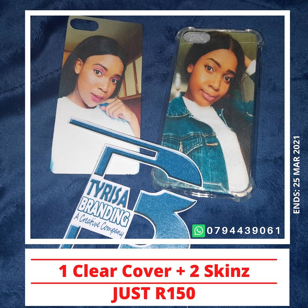 tyrisabranding's tweet photo. Get two Skinz and a clear cover for just R150 or swap the Skinz for a Key holder, your choice, do it today!

Call or WhatsApp us at: 07944309061 to order.

#DJSBU #GirlTalkZA #keadrive #SaturdayVibes https://t.co/rVHB0YQNIH