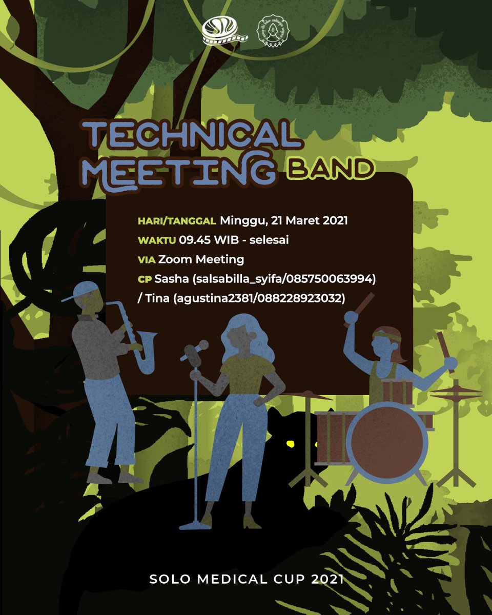 [ TECHNICAL MEETING BAND🎸 ]

Kamu peserta lomba band SMC 2021? Yuk catet tanggalnya nih, besok ada TM yang dilaksanakan pada:
🗓 Minggu, 21 Maret 2021
🕗 09. 45 WIB - selesai
📍 Zoom Meeting

Kami tunggu kehadirannya ya!🤗