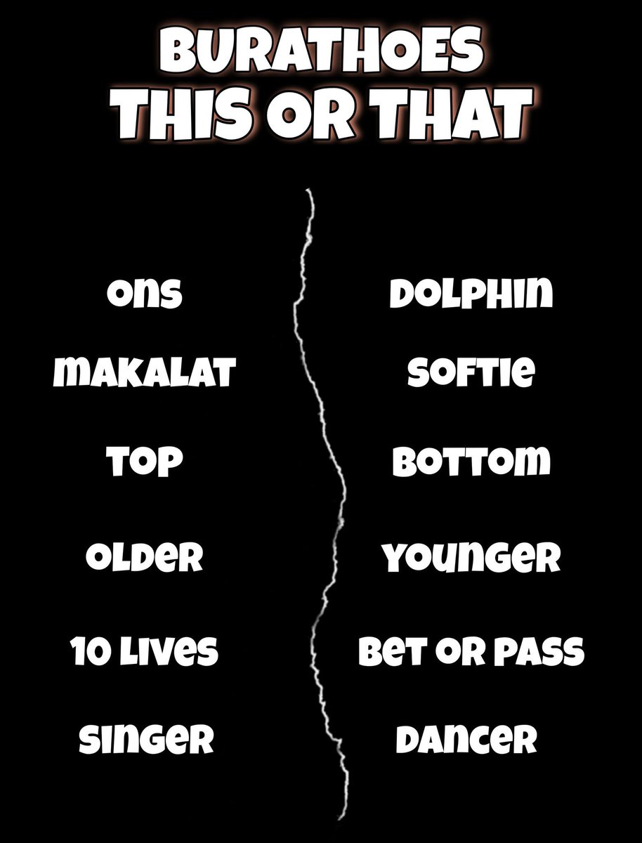 BURATHOES's tweet photo. Burathoes, This or That!
- quote retweet your answers hoes. 🏹 https://t.co/HsZlfkYEvg
