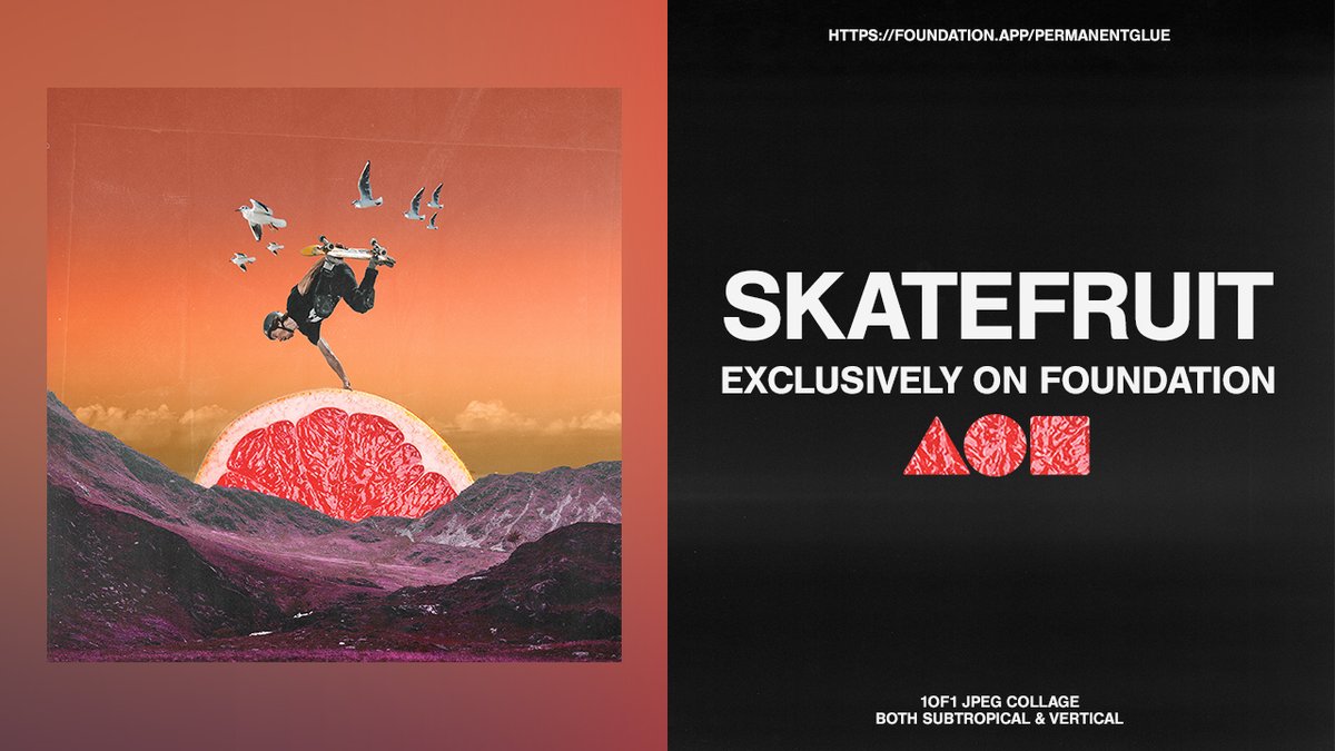 permanentglue's tweet photo. Really excited about this one!

Skatefruit now available on @withFND! 🌐

https://t.co/4EIqZ96bic

#NFT #NFTartist #nftcollector #cryptoart https://t.co/hiyva0Yqn6