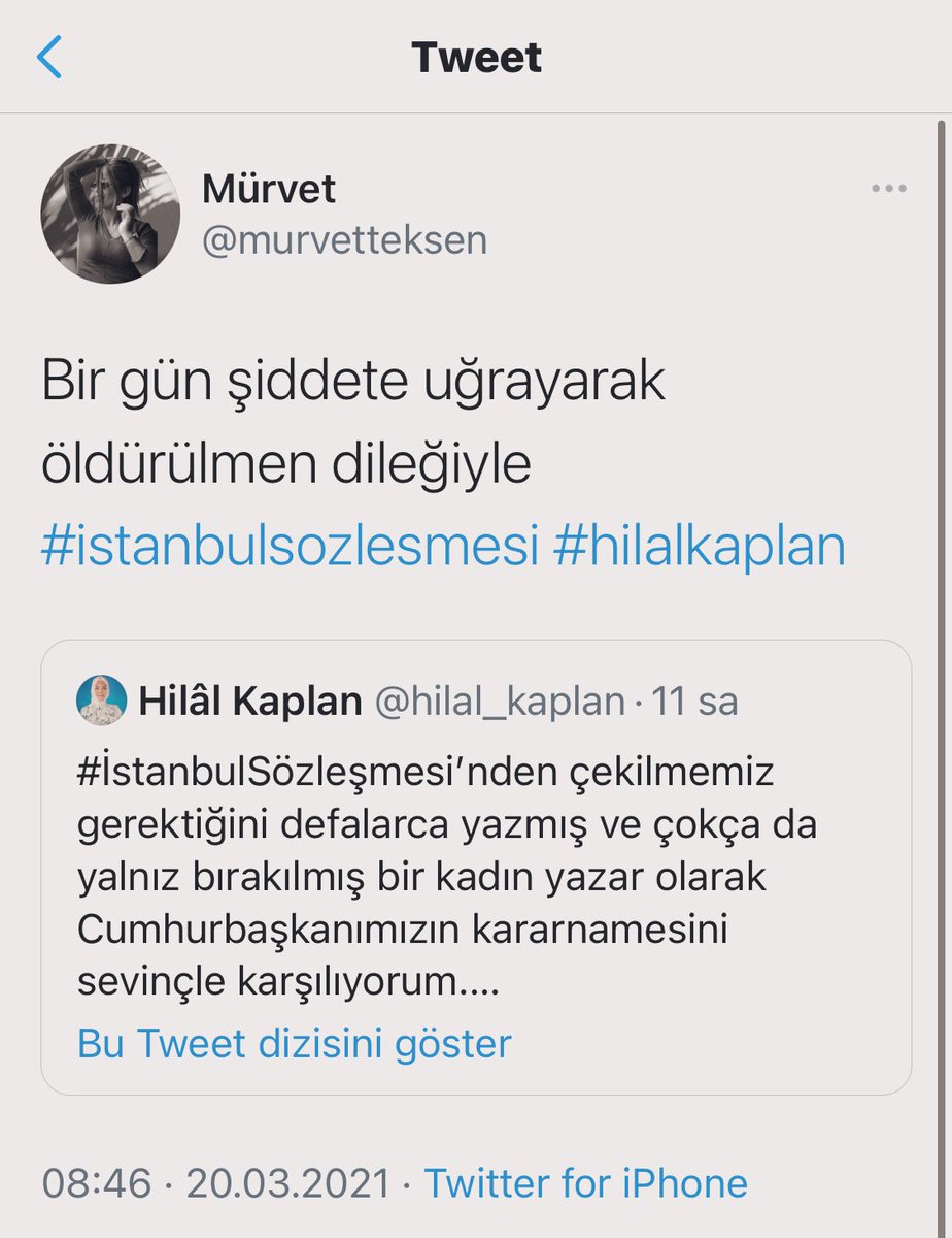 hilal kaplan s tweet gun boyu boyle olum tehditleri aldim alinti tivitlerde hepsi duruyor simdi bunlar kadina yonelik siddete karsi oyle mi istanbulsozlesmesi trendsmap