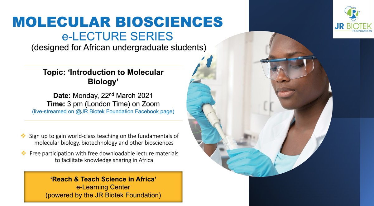 JR Biotek Foundation (@jrbiotek) on Twitter photo Very pleased to launch our virtual 'Reach & Teach Science in Africa' Undergraduate Bioscience Lecture Series for African students. Our first lecture will be delivered by Dr. Cassandra Jensen from the <a href="/JohnInnesCentre/">John Innes Centre</a>. Almost 600 sign ups from 24 countries. #CapacityBuilding Very pleased to launch our virtual 'Reach & Teach Science in Africa' Undergraduate Bioscience Lecture Series for African students. Our first lecture will be delivered by Dr. Cassandra Jensen from the <a href="/JohnInnesCentre/">John Innes Centre</a>. Almost 600 sign ups from 24 countries. #CapacityBuilding