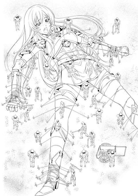 #ファイアーエムブレム #フュリー ペン入れ完了、いやーこういうイラストはけっこう大変だねぇ。それでもコピペ多様して何とかペン入れ終わらせました。アナログ時代はこれ一つ一つぺんいれてたんだよなぁ。デジタル作画じゃなかったらと思うと・・・・ 