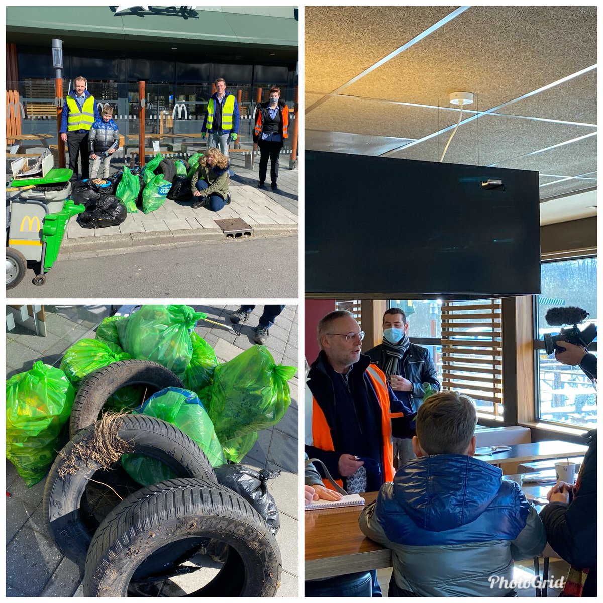 Opschoonactie#  Op uitnodiging collega Tom Horn - Epe en met vrijwilligers, medewerkers MacDonalds en wethouder Stephan Nienhuis veel afval opgeruimd rond het kruispunt A50. Ongelooflijk wat mensen achter laten!