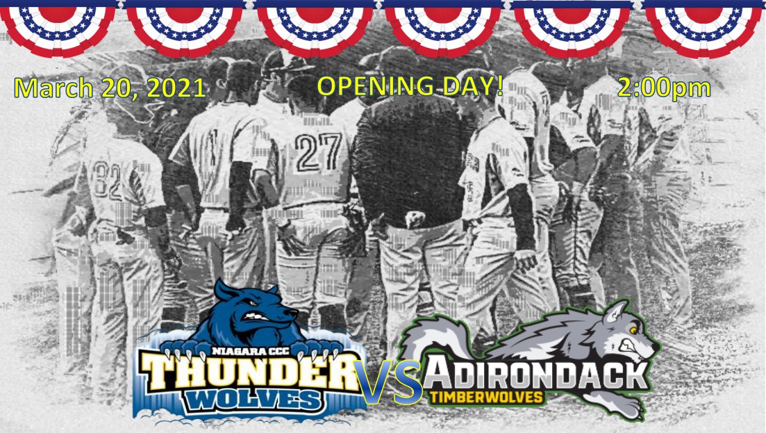 NiagaraTwolves's tweet photo. OPENING DAY 2021! 

Niagara County at Adirondack
2:00pm DH https://t.co/lIeegSB4T0