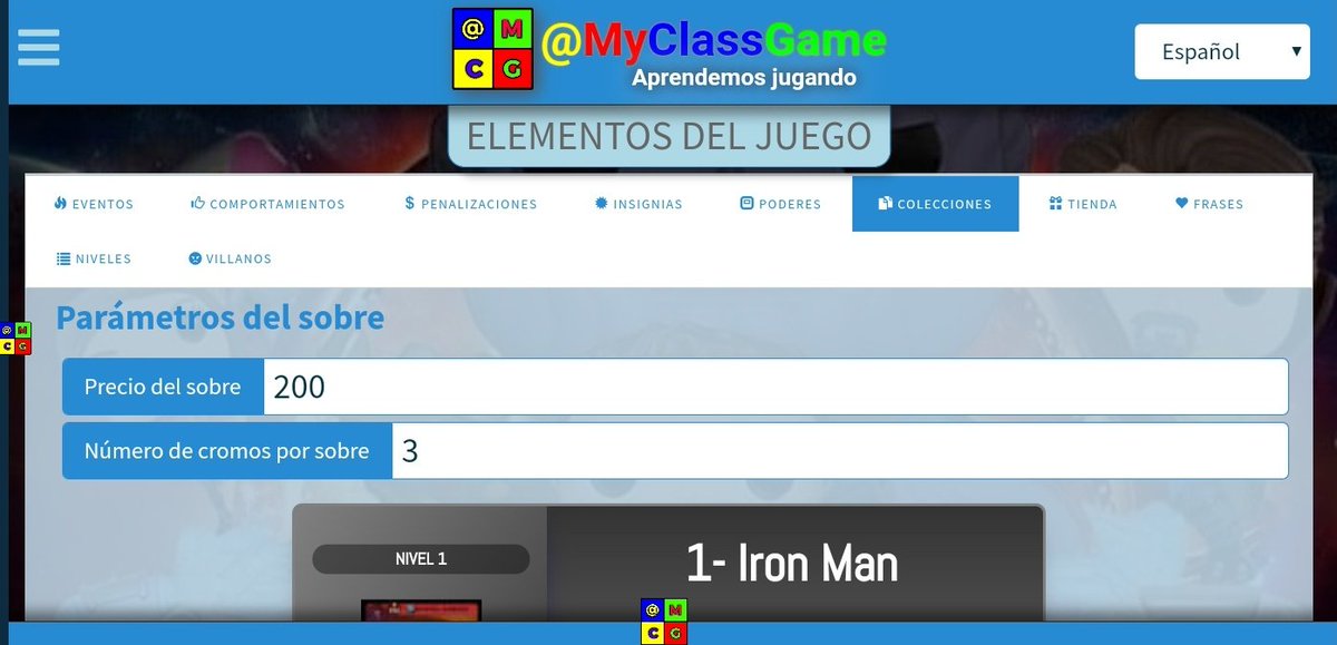 MyClassGame's tweet image. Ya pueden nuestros Estudiantes comprar sobres de Coleccionables con su precio y número de cromos por sobre. Podrán repetir Cromos y luego cambiarlos o venderlos con la ayuda del profesor. ¿Qué os parece #MyClassGamers?
Seguimos desarrollando vuestras ideas en @MyClassGame.