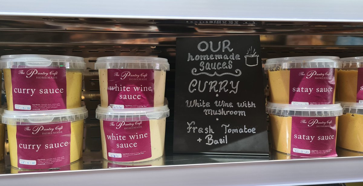 ThePantryNenagh's tweet image. Have you tried our new take away range? We have a new take away fridge stocked full of our homemade sauces. From our Pantry Pasta white wine sauce to our curry sauce to our delicious satay sauce!!! Home cooking just got a whole lot tastier!
#PantryPasta 
#CurrySauce 
#SataySauce