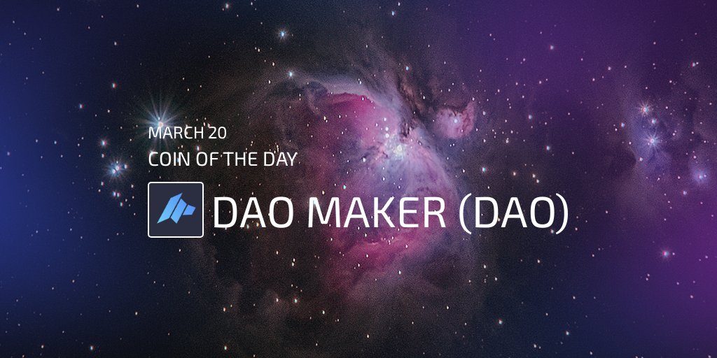 DAO Maker is Coin of the Day for March 20, 2021.

24-Hour Highlights:

Price $8.05 +23.90%

3,273 social mentions +74.28%

3,316,008 social engagements -9.60%

112 average hourly social contributors +67.16%

lunarcrush.com/api/link/p:_wi… $dao #daomaker