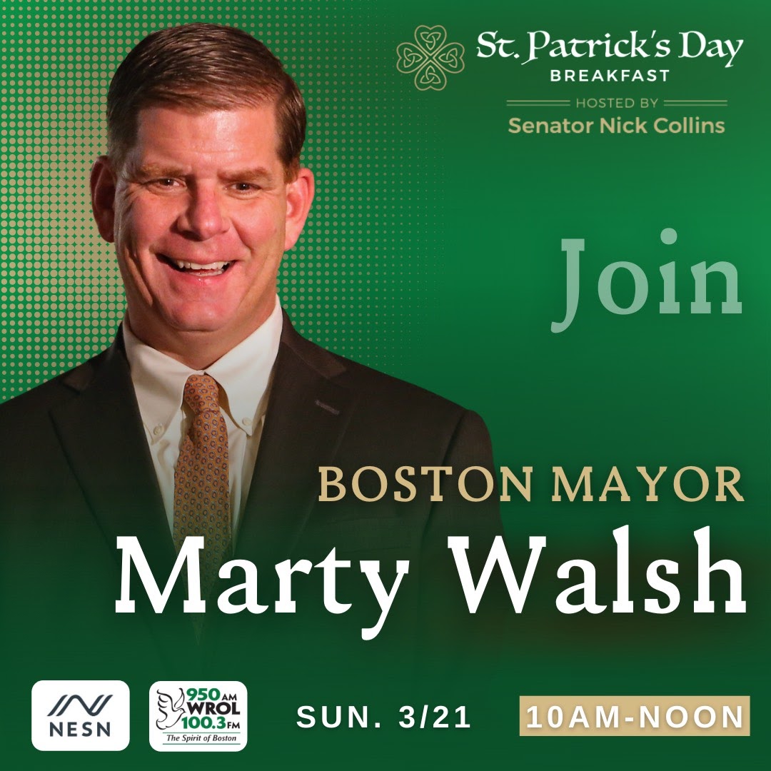.@NickCollinsMA’s annual St. Patrick’s Day breakfast is an event that I look forward to every year. Tune in to @NESN tomorrow from 10 a.m. - 12 p.m. to join in on the fun.