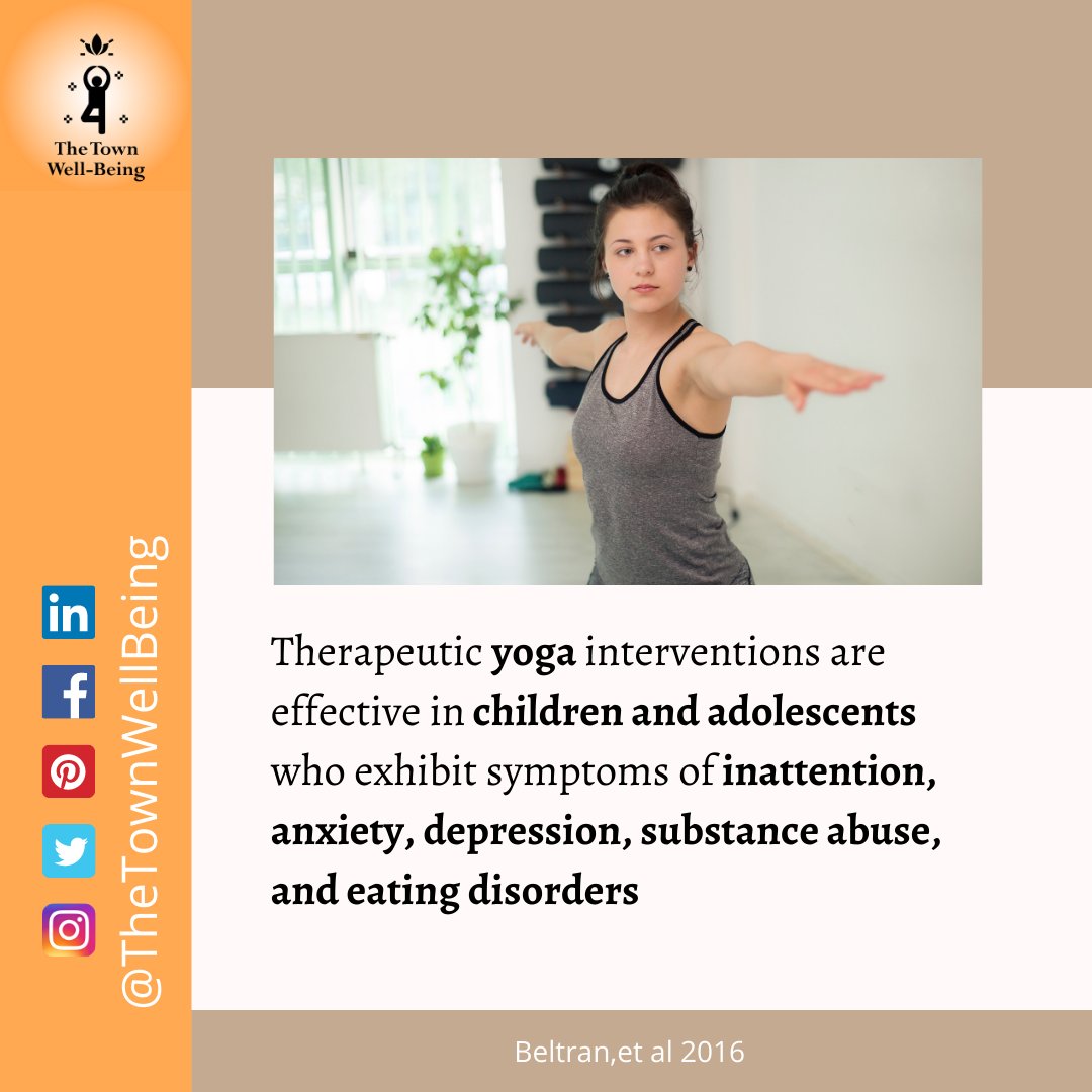 town_wellbeing's tweet image. Therapeutic yoga interventions are effective in children and adolescents who exhibit symptoms of inattention, anxiety, depression, substance abuse and eating disorders

#releasepotential #releaselive #releasenegativeenergy   #releaseemotions #releaseresistance #ukhealth